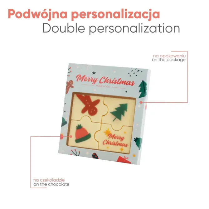 Zestaw Czekoladek Z Nadrukiem Puzzle 4 Sztuki / Wielokolorowy S0048/XM