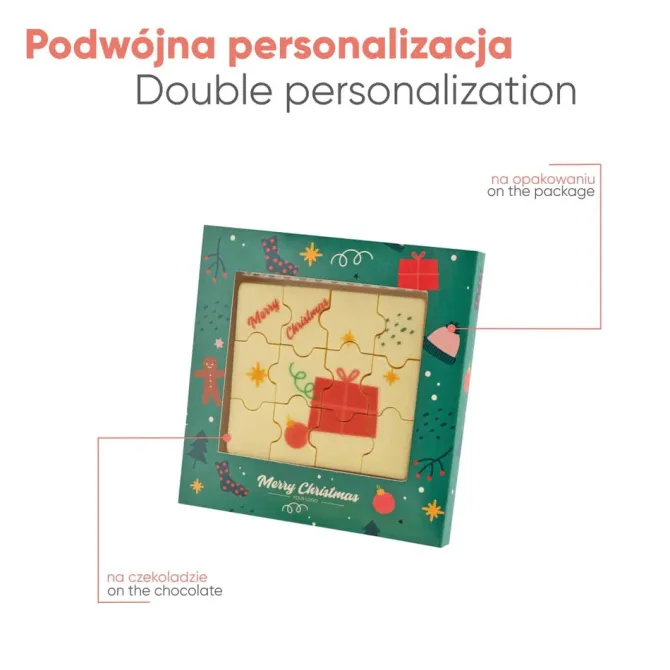 Zestaw Czekoladek Z Nadrukiem Puzzle 12 Sztuk / Wielokolorowy S0047/XM