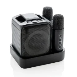 Zestaw do karaoke Singvibe, głośnik bezprzewodowy i dwa mikrofony / Czarny P331.0601