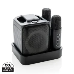 Zestaw do karaoke Singvibe, głośnik bezprzewodowy i dwa mikrofony / Czarny P331.0601