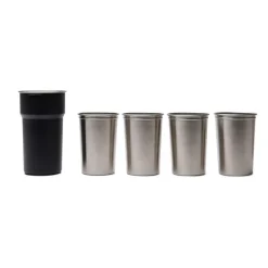 Zestaw kubków podróżnych 250 ml VINGA Parks, 4 el. / Black VG675-03