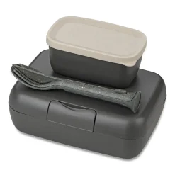 Zestaw lunchbox + sztućce Candy Ready Natural Ash Grey 72701 / Szary KZLKOZ7272701