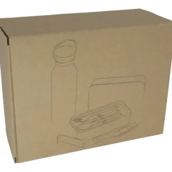 Zestaw lunch box ze sztućcami i butelka termiczna 500 ml STEPHAN / Czarny 6246403