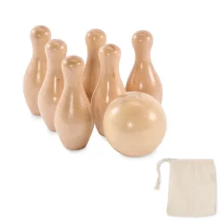 Zestaw mini kręgli z drewna sosnow / Drewna MO2434-40