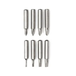 Zestaw narzędzi, śrubokręt, 8 końcówek, latarka 3 LED / Szary V5091-19
