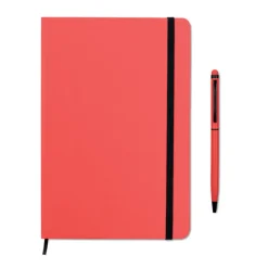 Zestaw notes z długopisem / Czerwony MO9348-05