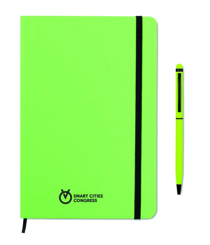Zestaw notes z długopisem / Limonka MO9348-48