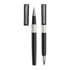 Zestaw piśmienny metalowe pióro kulkowe i długopis / Crystal / Czarny IP33037411