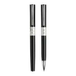 Zestaw piśmienny metalowe pióro kulkowe i długopis / Crystal / Czarny IP33037411