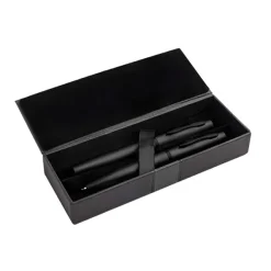 Zestaw piśmienny - metalowy długopis i pióro kulkowe / Mety / Ciemnoszary IP33037896