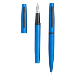 Zestaw piśmienny - metalowy długopis i pióro kulkowe / Mety / Royal blue IP33037864