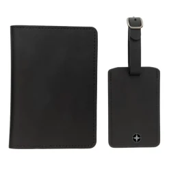 Zestaw podróżny Swiss Peak, PU z recyklingu / Czarny P820.731
