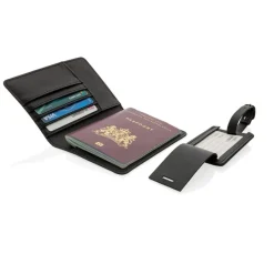 Zestaw podróżny Swiss Peak, PU z recyklingu / Czarny P820.731