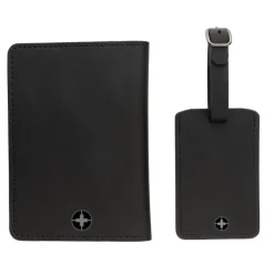 Zestaw podróżny Swiss Peak, PU z recyklingu / Czarny P820.731