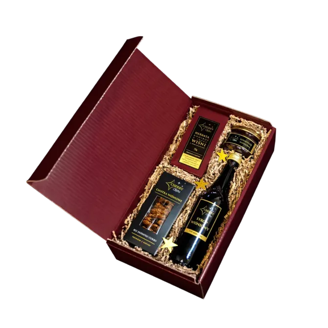 Zestaw prezentowy Cherry Classic 1 / Bordowo-złoty CG003