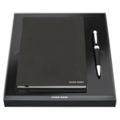 Zestaw upominkowu Hugo Boss notes i długopis - HNH121TL + HSN0014T / Czarny HPBH121AL