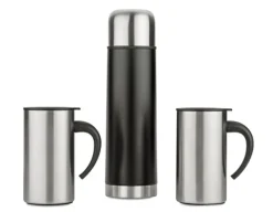 Zestaw upominkowy ACON (Termos 500 ml, 2 kubki 260 ml) / Srebrny 17499