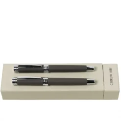 Zestaw upominkowy Cerruti 1881 pióro kulkowe i pióro wieczne - NSG9142X + NSG9145X / Szary NPPR914X