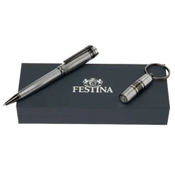 Zestaw upominkowy Festina długopis i brelok - FAK470B + FSH4704B / Ciemnoszary FPBK470B