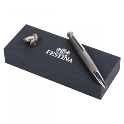 Zestaw upominkowy Festina długopis i spinki do mankietów - FJM221C + FSC1414A / Srebrny FPBM141B