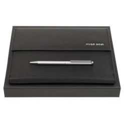 Zestaw upominkowy HUGO BOSS długopis i teczka A5 - HDM210A + HSM2764B / Czarny HPBM276B