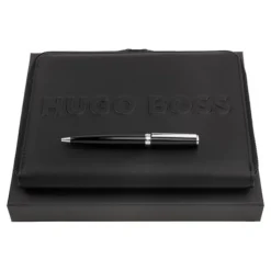 Zestaw upominkowy HUGO BOSS długopis i teczka A5 - HSN2544A + HTM209A / Czarny HPBM222A