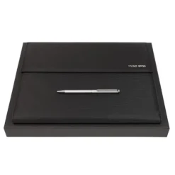 Zestaw upominkowy HUGO BOSS długopis i teczka A4 - HDF210A + HSM2764B / Czarny HPBF276B