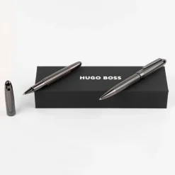 Zestaw upominkowy Hugo Boss długopis i pióro kulkowe HSN0014J + HSN0015J / Ciemnoszary HPBR001J
