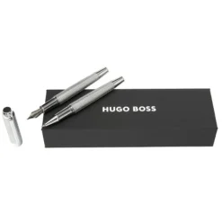 Zestaw upominkowy Hugo Boss pióro wieczne i pióro kulkowe - HSI4652C + HSI4655C / Srebrny HPPR465C