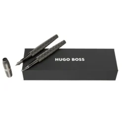 Zestaw upominkowy Hugo Boss pióro wieczne i pióro kulkowe - HSH4982D + HSH4985D / Ciemnoszary HPPR498D