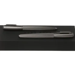 Zestaw upominkowy HUGO BOSS pióro kulkowe i pióro wieczne - HSY6032 + HSY6035 / Szary HPPR603