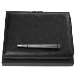 Zestaw upominkowy Hugo Boss teczka i pióro kulkowe - HSF4855D + HTM411A / Czarny HPMR485D