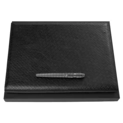 Zestaw upominkowy Hugo Boss teczka i pióro wieczne - HDF412A + HSH4982D / Czarny HPFP498D