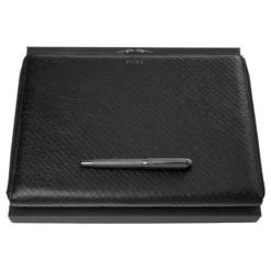 Zestaw upominkowy Hugo Boss teczka i pióro kulkowe - HSI4655D + HTA411A / Czarny HPAR465D