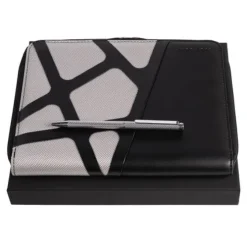 Zestaw upominkowy HUGO BOSS teczka A5 i długopis - HSM2764B + HTM308B / Srebrny HPMB276B