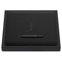 Zestaw upominkowy Hugo Boss teczka i długopis HDF409A + HSQ4834A / Czarny HPBF483A