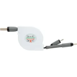 Zwijany kabel do ładowania i synchronizacji 3 w 1 / Biały P302.223