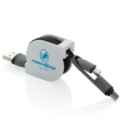 Zwijany kabel do ładowania i synchronizacji 3 w 1 / Czarny P302.221