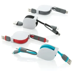 Zwijany kabel do ładowania i synchronizacji 3 w 1 / Czarny P302.221