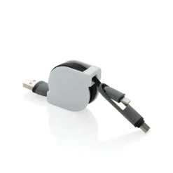 Zwijany kabel do ładowania i synchronizacji 3 w 1 / Czarny P302.221